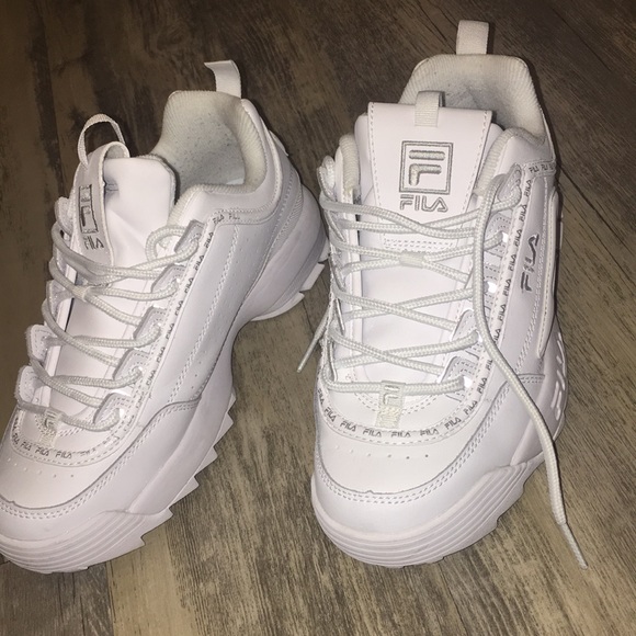 all white fila shoes